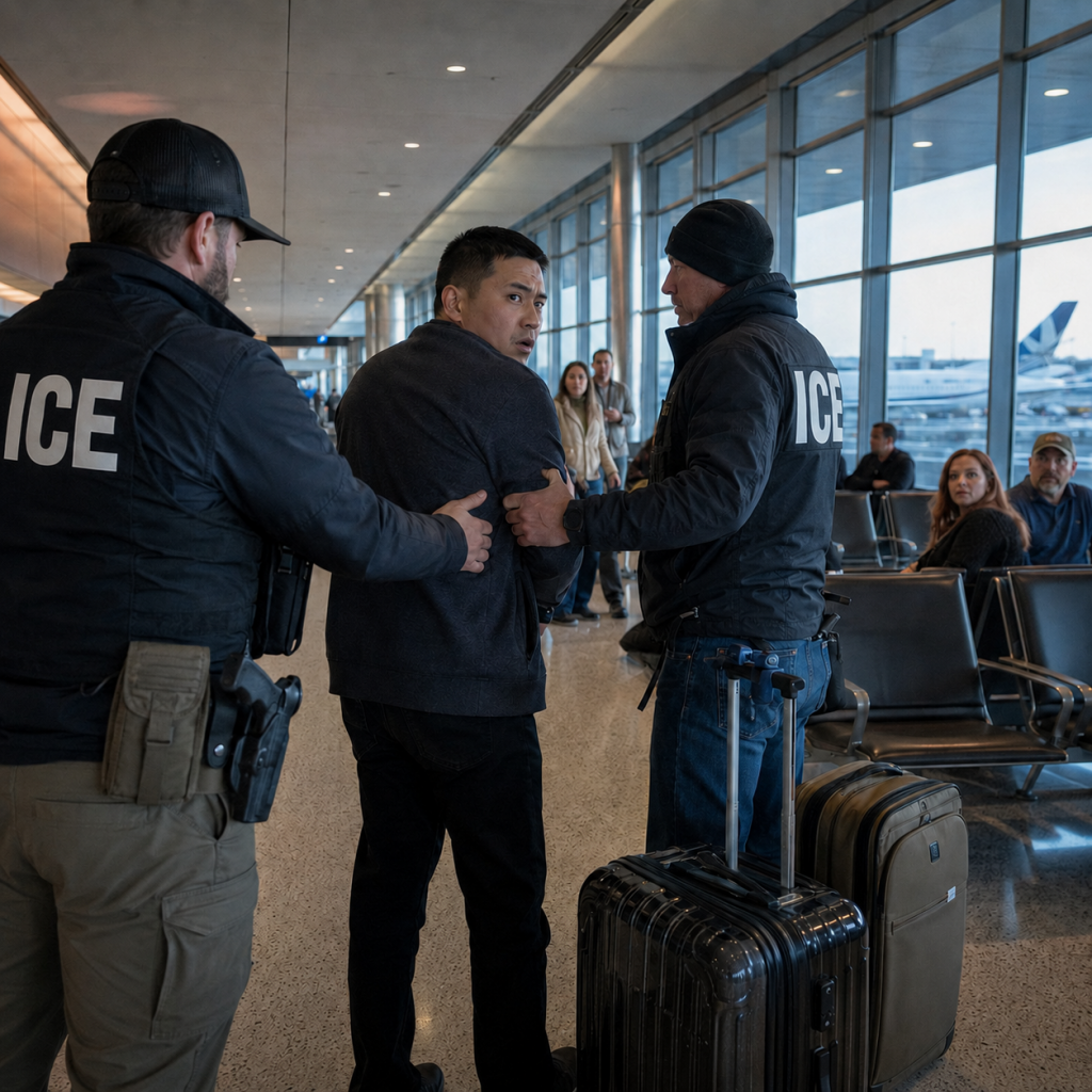 ICE zatrzymuje imigrantów na lotniskach