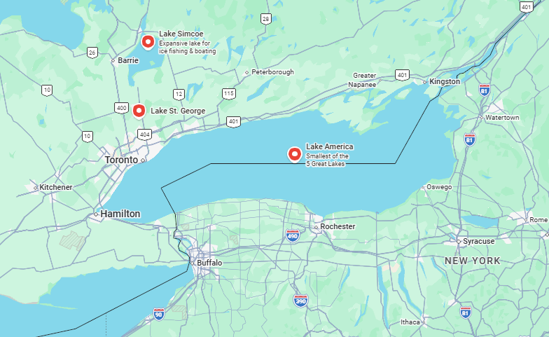 „Lake America” na mapach Google